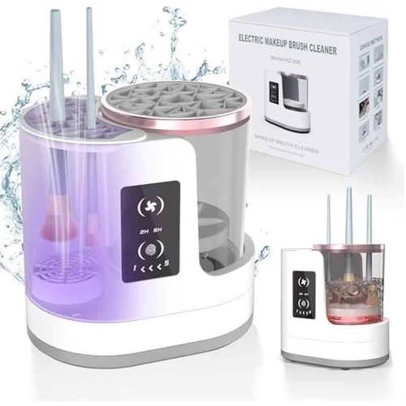 3 in 1 Electric Makeup Brush Cleaner Machine with Makeup Brush Dryer-Holder-Portable Automatic USB Brushes Cleaner Tool for All Size Beauty Makeup Brush Set,Contour, Eyeshadow, Blush Brush